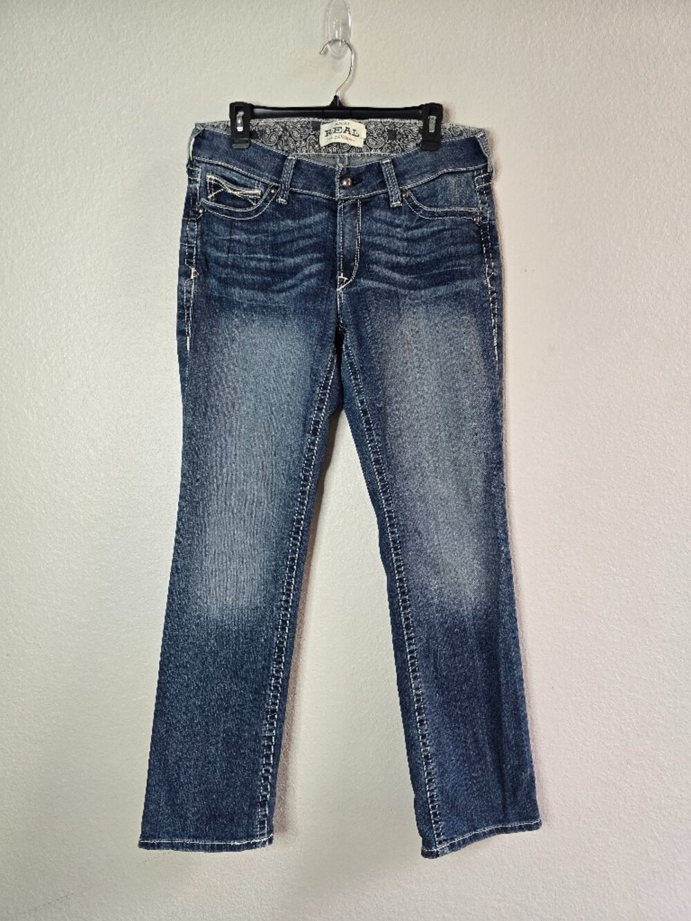 ARIAT Women's Real Ocean Dark Wash Mid-Rise Straight Jean 31R